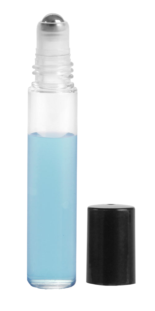 Clear Plastic Roll-on Steel Ball with Cap - 10.6ml