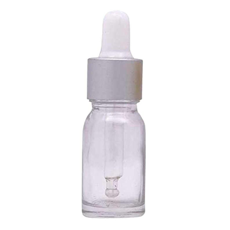 Clear Glass Dropper Bottle with Silver Cap - 5ml