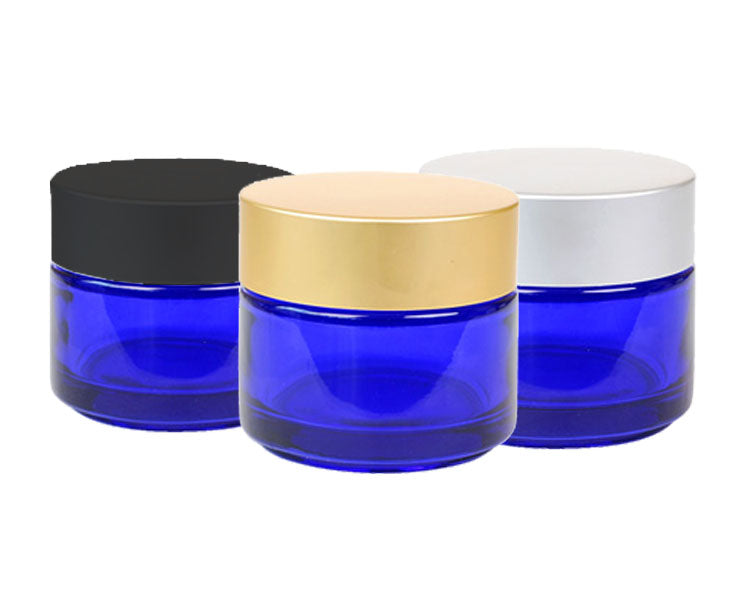 Classy Cobalt Blue Glass Jars With Lids