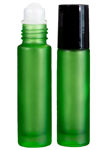Light Green Frosted Glass 10ml Roll-on Bottle with Cap