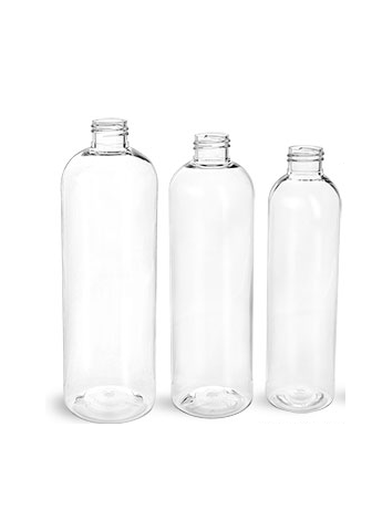 Clear Cosmo Round Plastic Bottles