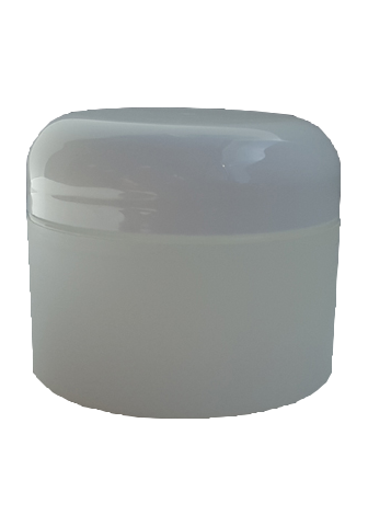 Frosted Plastic Jars with white dome lid