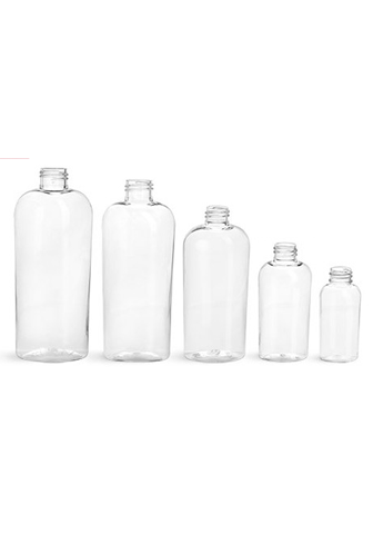 Clear Cosmo Oval Plastic Bottles