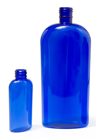 Blue Cosmo Oval Plastic Bottles